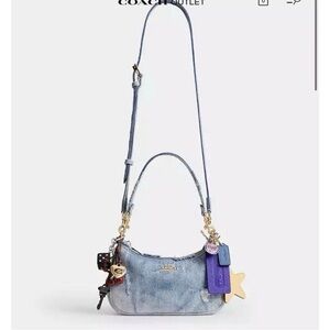 Coach Loved Denim Teri Crossbody Bag with Charms